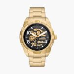Fossil-Inspired Regal Automatic Gold Skeleton Watch – Premium Edition
