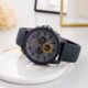 Luxury Chronograph Quartz Watch for Men – Grey Dial & Silicone Strap - Image 2