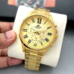 Premium Gold Chronograph Watch for Men – Stainless Steel Strap