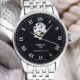 Classic Automatic Skeleton Watch for Men – Black Dial & Stainless Steel Strap - Image 2