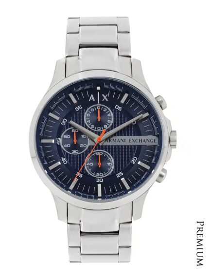 Premium Blue Dial Chronograph Men's Watch with Stainless Steel Strap