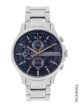 Premium Blue Dial Chronograph Men's Watch with Stainless Steel Strap
