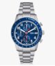 Blue Tachymeter Chronograph Men's Watch with Stainless Steel Strap