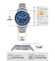 Blue Tachymeter Chronograph Men's Watch with Stainless Steel Strap - Image 4