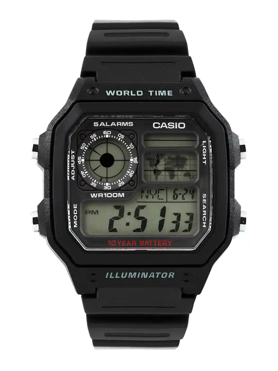 2025/11/38278.jpg Casio Vintage Digital World Time Men’s Watch with Black Stainless Steel Strap - Image 1
