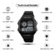 Casio Vintage Digital World Time Men’s Watch with Black Stainless Steel Strap - Image 3