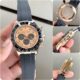 Rose Gold Daytona-Style Chronograph Men’s Watch with Black Rubber Strap - Image 3