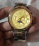 Premium Gold Skeleton Dial Men’s Watch with Moon Phase & Chronograph Look - Image 3
