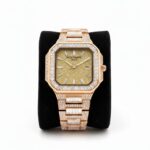 Luxury Gold Square Dial Watch with Crystal Frame (Golden Edition