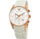 Rose Gold Chronograph Watch with White Strap (Premium Edition)