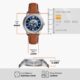 Fossil Heritage Automatic Men’s Skeleton Watch – Blue Dial & Brown Leather Strap - Image 4
