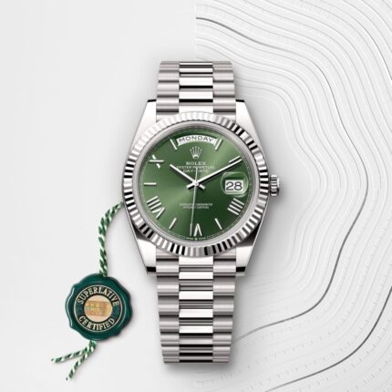 Luxury Day-Date Style Green Dial Diamond-Look Men’s Watch